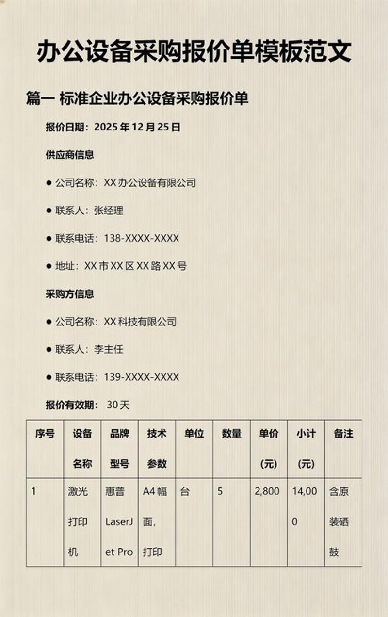 办公设备报价